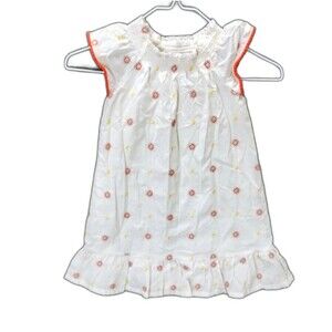 Vintage Osh Kosh Dress Kids 3T Embroidery Smocked Moon Sun Ruffle